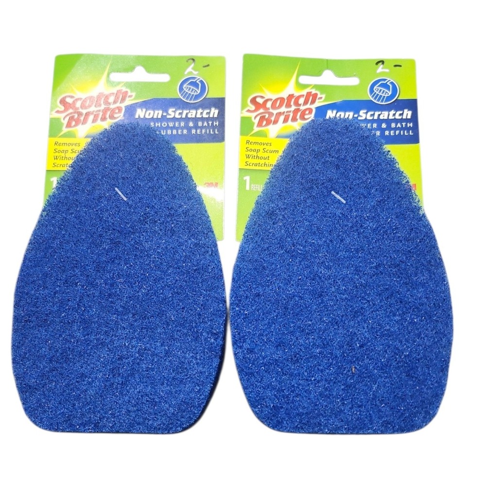 2 Pack Scotch-Brite Non-Scratch Shower and Bath Scrubber Refills Blue 560